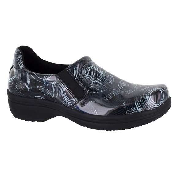 Easy Street Leather Works Black/Grey Clogs Shoes 7